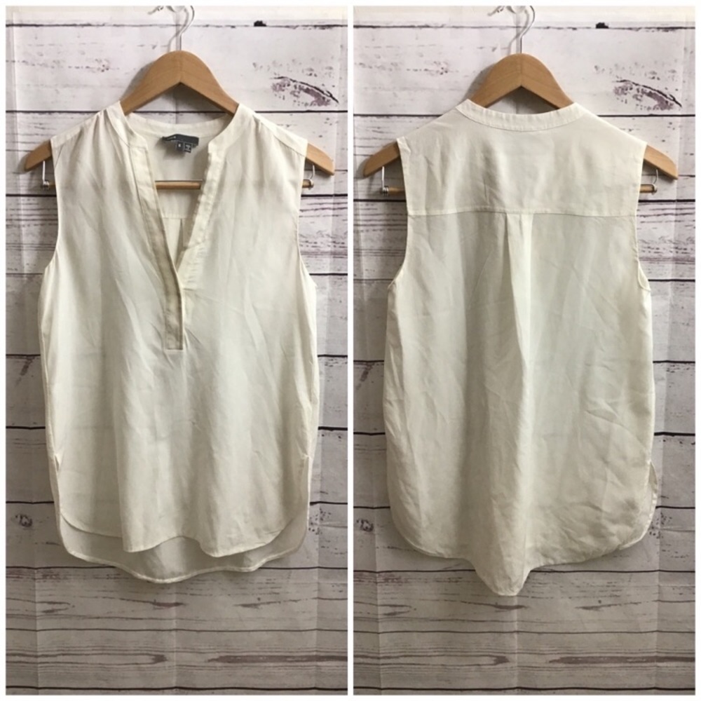 VINCE white silk top